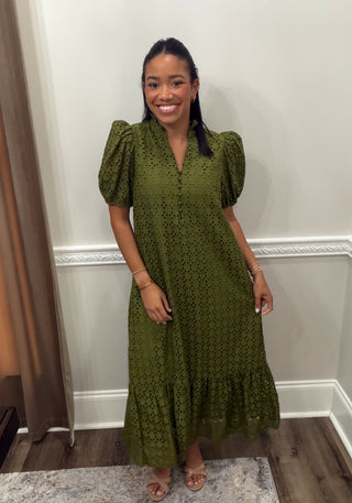 Camille Eyelet Midi Dress