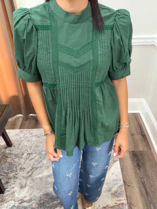 Winslow Pintuck Lace Blouse