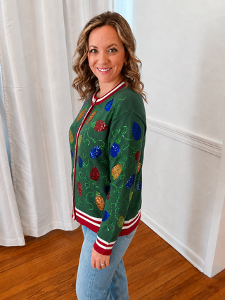 Vintage Christmas Lights Cardigan