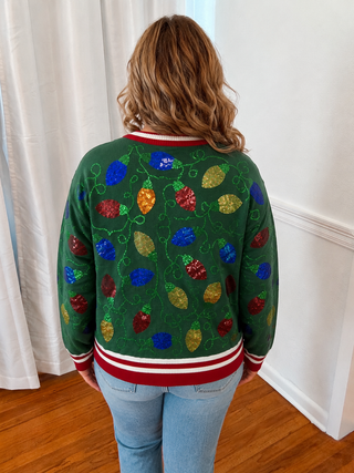 Vintage Christmas Lights Cardigan