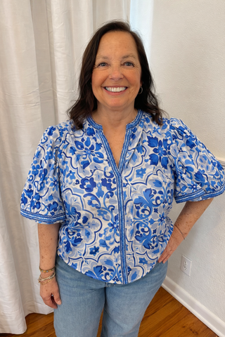 Blue Willow Garden Blouse