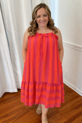 Sunset Stripe Midi Dress