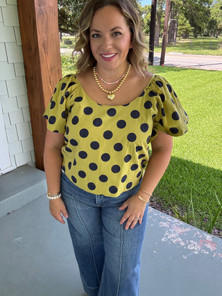 Juniper Dot Puff Sleeve Blouse