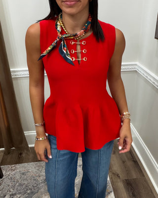 The Sutton Chain Peplum Top
