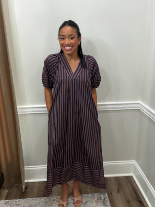 The Hadley Striped Midi Dress