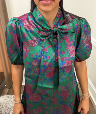 Vivienne Jacquard Bow Mini Dress