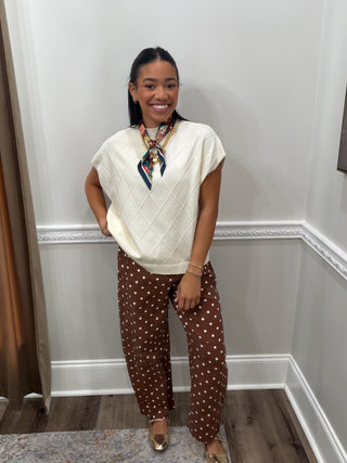 The Collins Polka Dot Barrel Pants