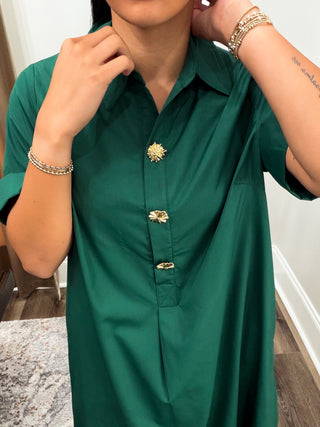 Madeline Jeweled Button Midi Dress