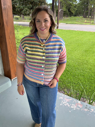 Merry Mix Striped Cardigan