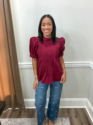 Winslow Pintuck Lace Blouse