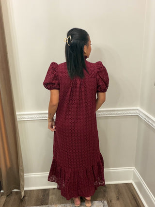 Camille Eyelet Midi Dress