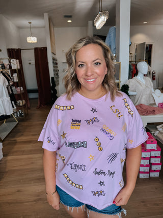 LSU Sequin Boxy Tee