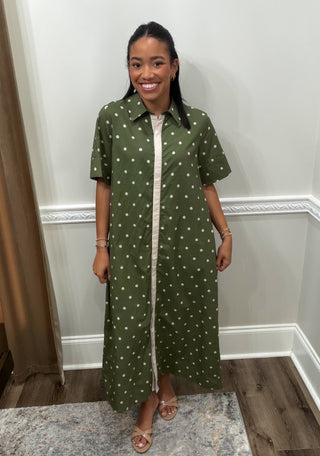 The Olivia Polka Dot Shirt Dress