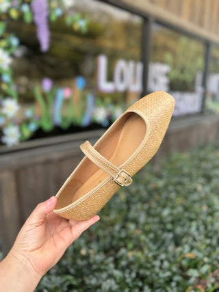 Rattan Mary Jane Flat