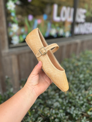 Rattan Mary Jane Flat