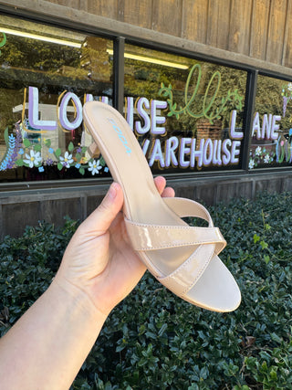 Cross Strap Kitten Heel