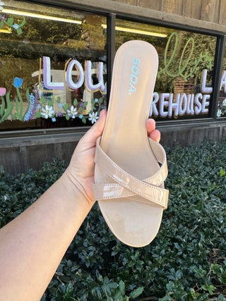 Cross Strap Kitten Heel