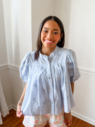Cloud Nine Eyelet Top