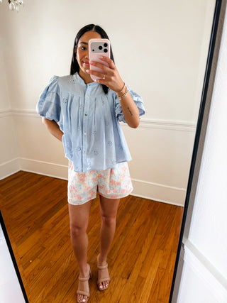 Cloud Nine Eyelet Top