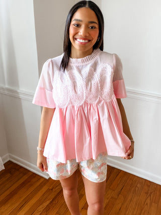 Soft Petal Lace Blouse