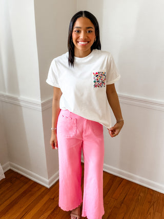 Embroidered Garden Pocket Tee
