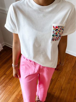 Embroidered Garden Pocket Tee