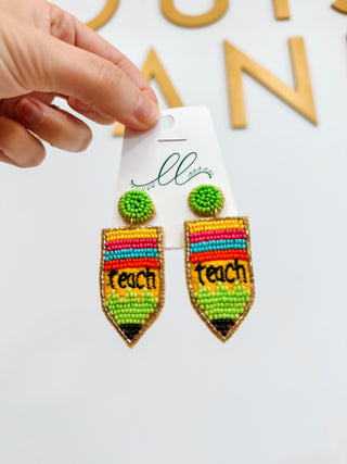 Pencil Teacher Earrings