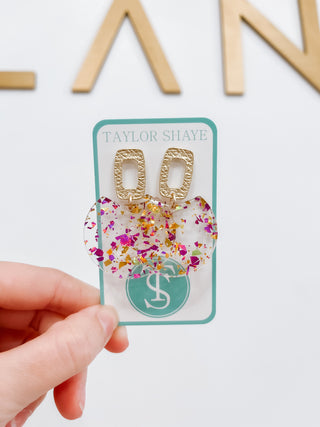 Purple Gold Flake Oval Drops