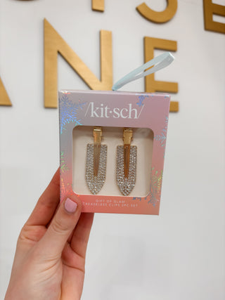 Holiday Gift of Glam Creaseless Clips 2pc Set - Rhinestone