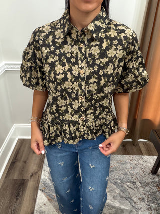 Elowen Floral Ruffle Hem Top