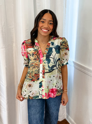 Watercolor Garden Blouse