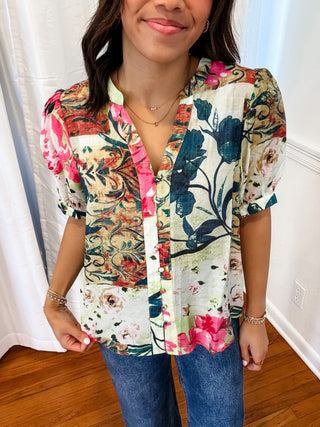 Watercolor Garden Blouse