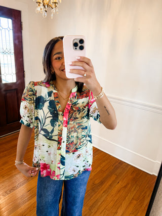 Watercolor Garden Blouse