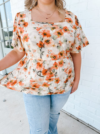 Fall Floral Blouse (PLUS)