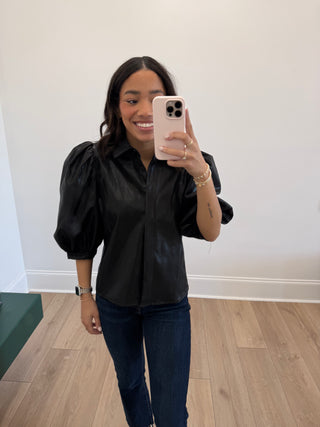 Luxe Leatherette Puff Top