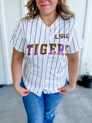 LSU Tigers Sequin Pinstripe Jersey (Trademarked)