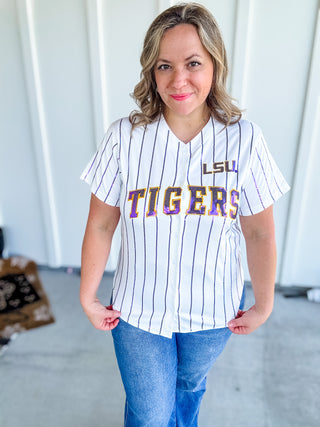 LSU Tigers Sequin Pinstripe Jersey (Trademarked)
