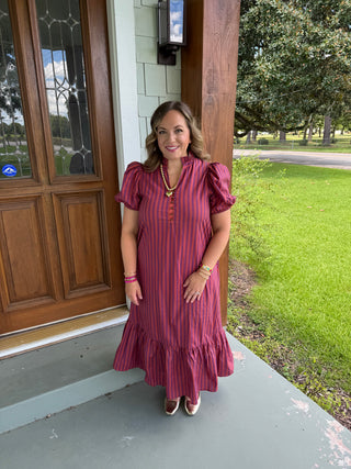 The Everly Striped Midi Dress