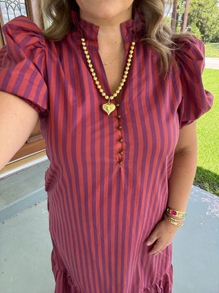 The Everly Striped Midi Dress
