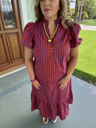 The Everly Striped Midi Dress