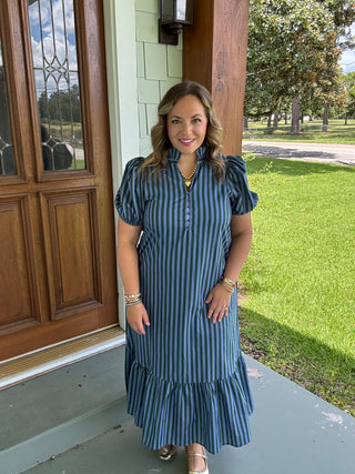 The Everly Striped Midi Dress