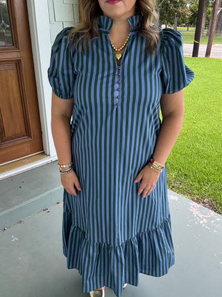 The Everly Striped Midi Dress