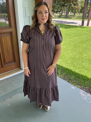 The Everly Striped Midi Dress