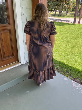 The Everly Striped Midi Dress