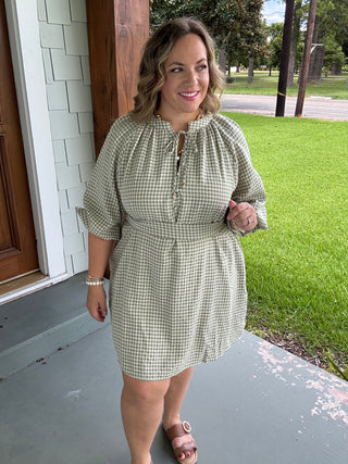 Sagebrook Plaid Tie-Waist Dress