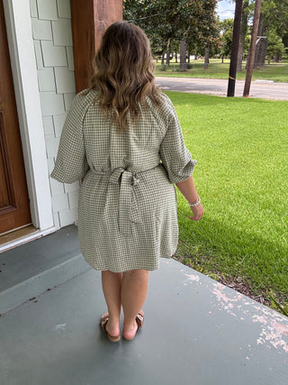 Sagebrook Plaid Tie-Waist Dress
