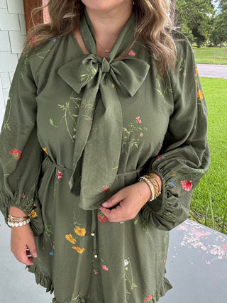 Meadow Muse Tie-Neck Dress