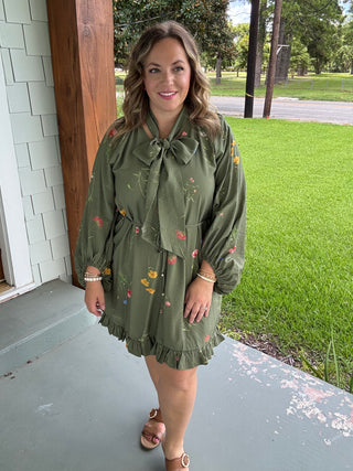 Meadow Muse Tie-Neck Dress