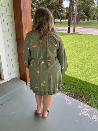 Meadow Muse Tie-Neck Dress