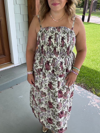 Elowen Rose Peplum Maxi Dress